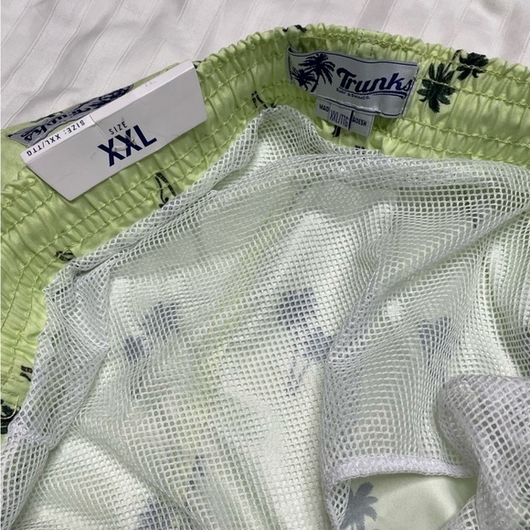 Trunks Surf & Swim Co Sano Swim Shorts Men's Size XXL Chambray Palms Green - Picture 9 of 14